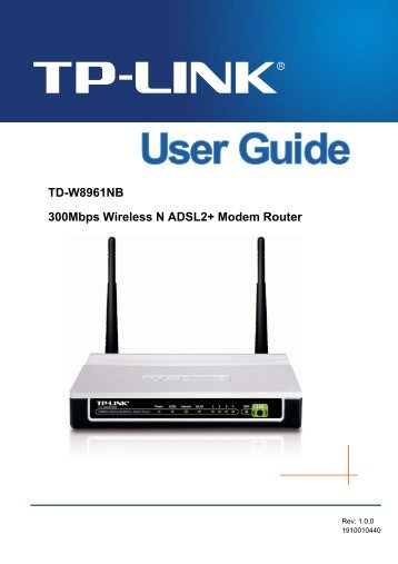 TD-W8961NB 300Mbps Wireless N ADSL2+ Modem ... - ZET help