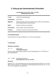 9. Sitzung des Gemeinderates Schnottwil - Gemeinde Schnottwil