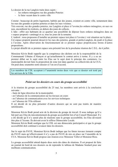 Compte rendu de réunion du 01 06 2010 - Alençon