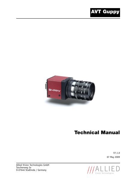 Guppy Technical Manual V7.1.0 - Allied Vision Technologies