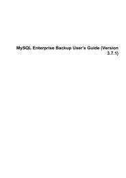 MySQL Enterprise Backup User's Guide (Version 3.7.1) - Download ...