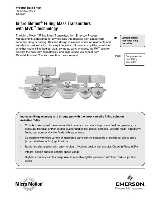 Micro MotionÂ® Filling Mass Transmitters with ... - BKW Instruments