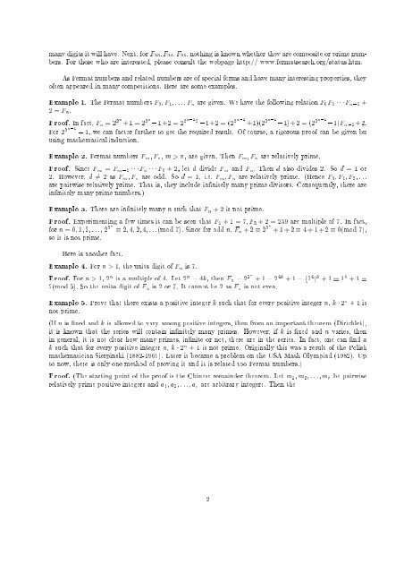 A Brief Introduction to Fermat Numbers LEUNG Tat-Wing Consider a ...