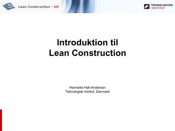 Introduktion til Lean Construction
