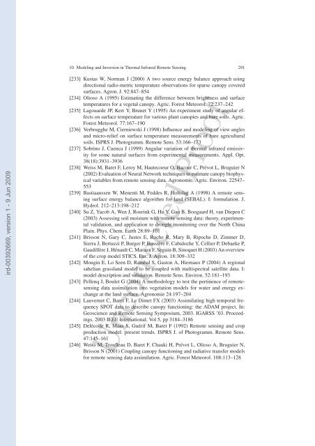 Modeling and Inversion in Thermal Infrared Remote Sensing over ...