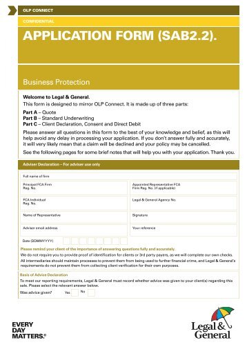 OLP Connect Data Application Form for Business ... - Legal & General