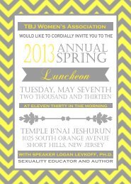 TBJ Spring Luncheon - Temple B'nai Jeshurun
