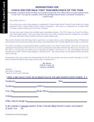 dale yost teacher coach award form - Colorado High School ...