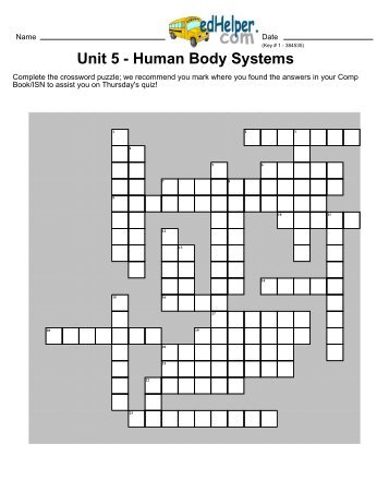 Unit 5 - Human Body Systems