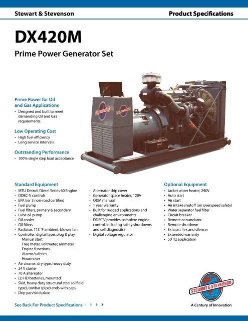 DX420M Prime Power Generator Set - Stewart & Stevenson