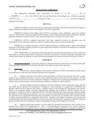 Employee Agreement - Saven Technologies