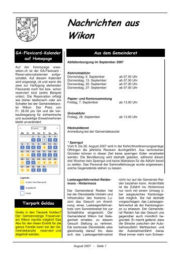 Nachrichten aus Wikon - Gemeinde Wikon