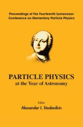 World Scientific PARTICLE PHYSICS at the Year of Astronomy