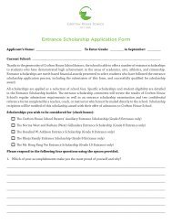 Entrance Scholarship Application Form - Crofton House School