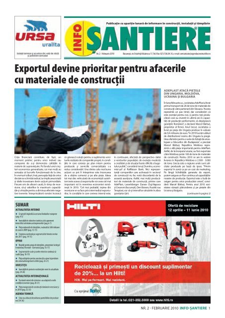 Exportul devine prioritar pentru afacerile cu materiale de construcÅ£ii