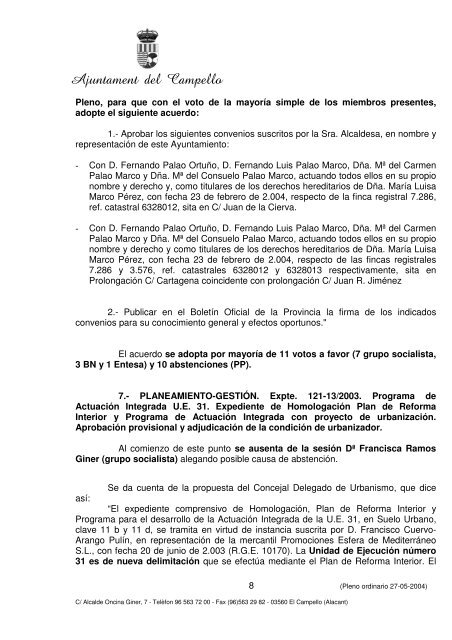 Pleno acta 14-2004p.pdf - Ayuntamiento de El Campello