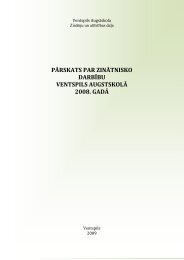 pÄrskats par zinÄtnisko darbÄ«bu ventspils augstskolÄ 2008. gadÄ