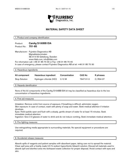 MSDS S100BB EIA RUO r0.pdf - Fujirebio Diagnostics, Inc.