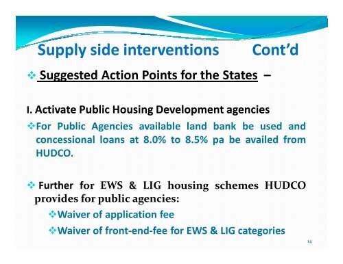 Housing Scenario in India and suggested Action Points for the States