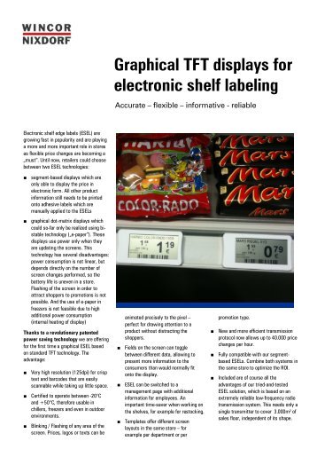 Graphical TFT displays for electronic shelf labeling - Wincor Nixdorf