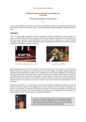 Société Vaudoise des Carabiniers - Les Tireurs Vaudois