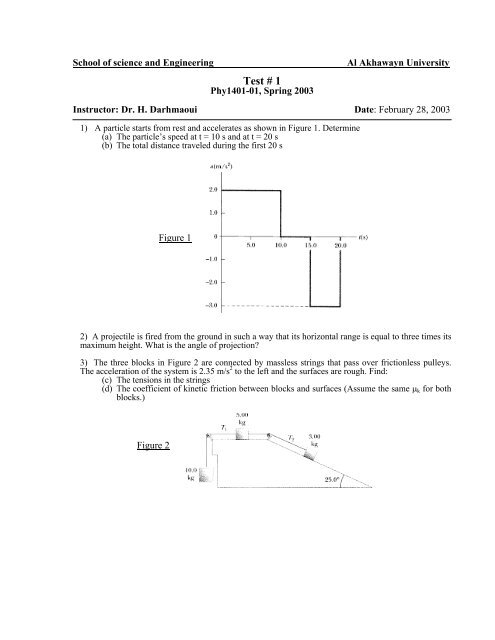 Test # 1 - Al Akhawayn University