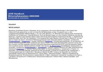 JUVE Handbuch Wirtschaftskanzleien 2005/2006