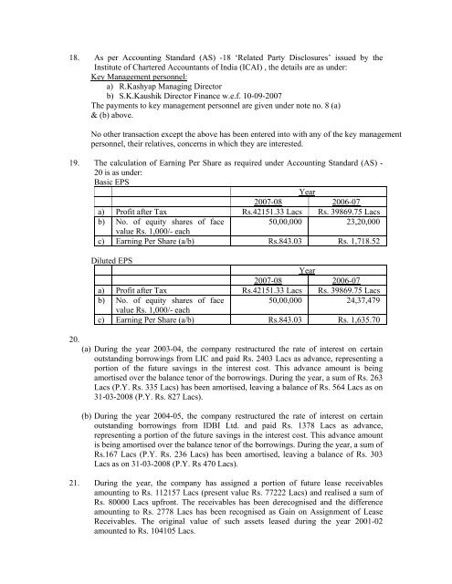 Statement of Assets and Liabilities for last Five Years and Latest ...