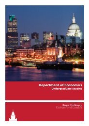 Department of Economics - Royal Holloway, University of London