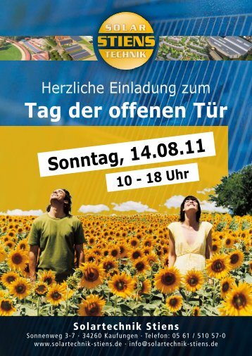 Tag der offenen TÃ¼r - Solartechnik Stiens