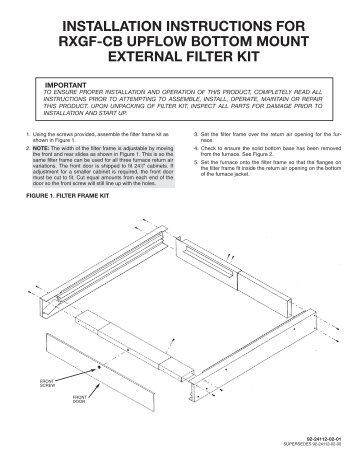 INSTALLATION INSTRUCTIONS FOR RXGF-CB ... - Rheemote.Net