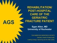 rehabilitation - American Geriatrics Society