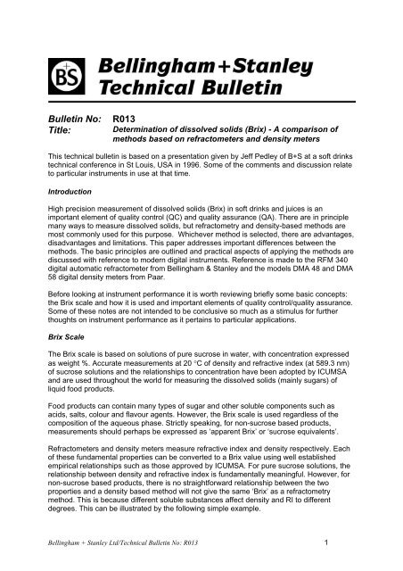 Determination Of Dissolved Solids - Bellingham and Stanley