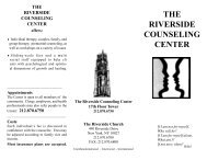 Pastoral Counseling Center Brochure 2007 - The Riverside Church