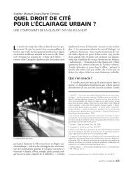 quel droit de cité pour l'éclairage urbain - Annales de la recherche ...