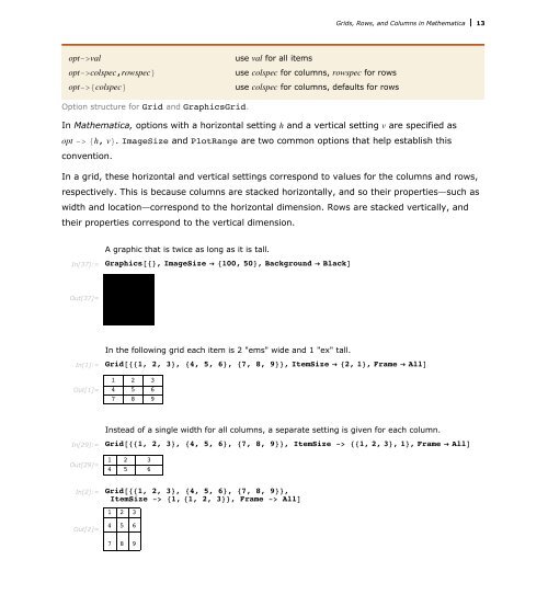 Grids Rows And Columns In Mathematica - Wolfram Research