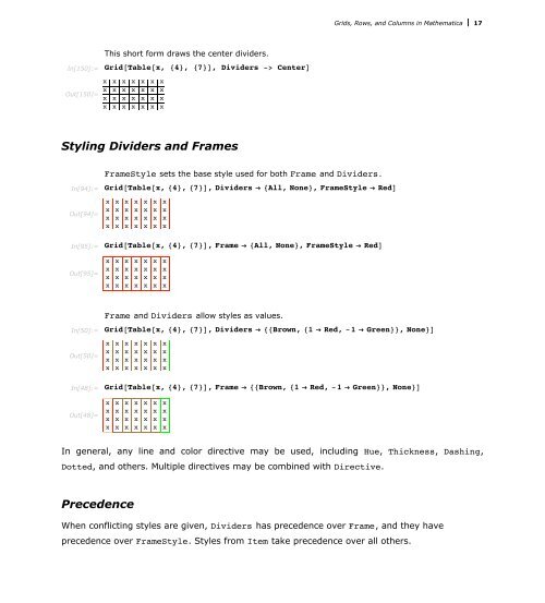 Grids Rows And Columns In Mathematica - Wolfram Research