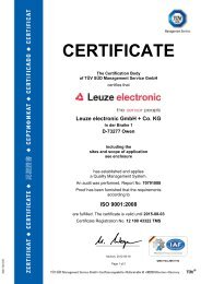 CERTIFICATE - Leuze electronic