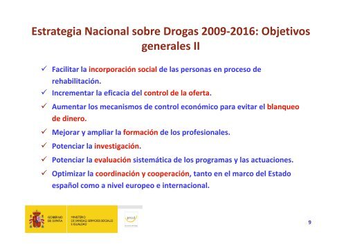 La Estrategia Nacional sobre Drogas 2009-2016 y ... - fsp ugt almeria