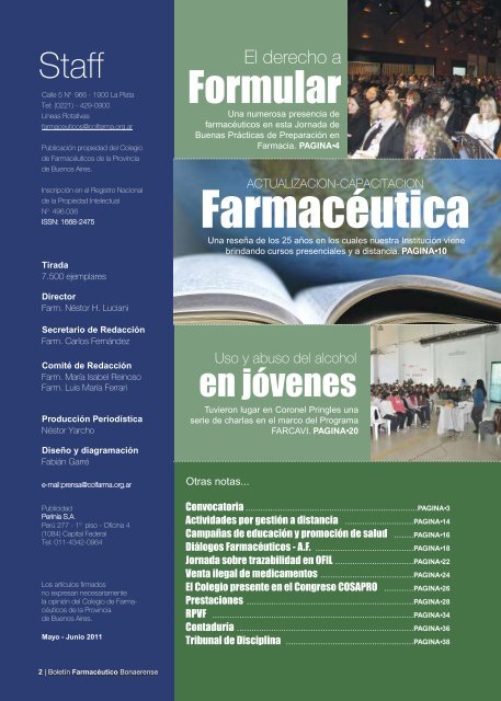 boletÃ­n farmacÃ©utico bonaerense nro 408 - Colegio de ...