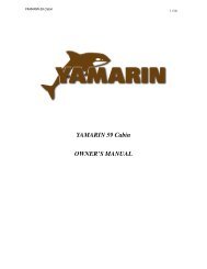 YAMARIN 59 Cabin OWNER'S MANUAL