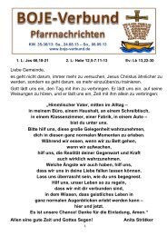 Pfarrnachrichten 35-36.2013 - Boje-Verbundes