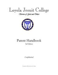 Parent Handbook - Loyola Jesuit College
