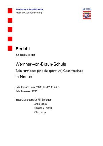 Bericht WvB 9235 2008 2008-10-21 - Wernher von Braun Schule