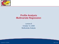 Profile Analysis Multivariate Regression