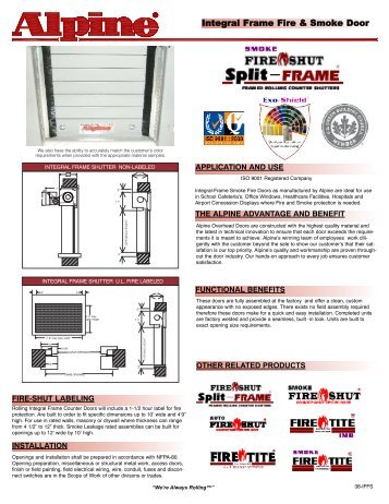 Integral Frame Fire & Smoke Door - Alpine Door