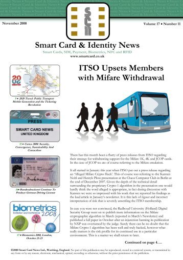 Smart Card & Identity News ITSO Upsets Members with Mifare ...