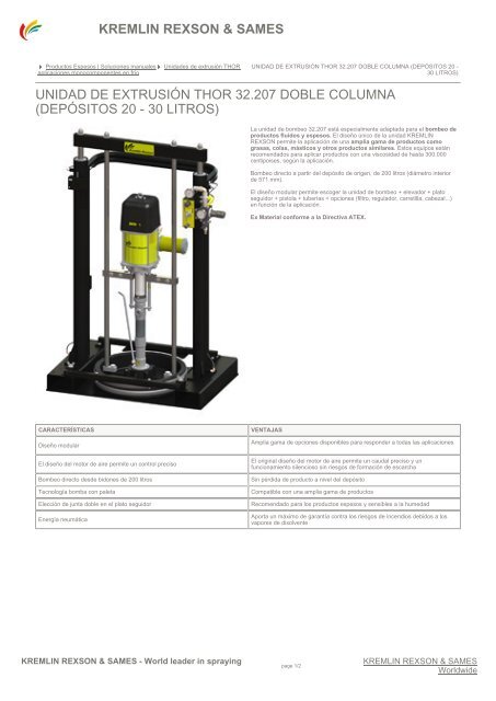 unidad de extrusión thor 32.207 doble columna - Kremlin Rexson ...