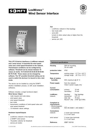 Wind Sensor Interface - Somfy