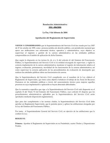 Reglamento de SupervisiÃ³n - Ministerio de Trabajo, Empleo y ...